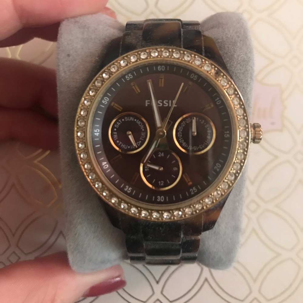 Fossil tortoise shell Stella watch